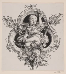 Página de rosto e vinheta para uma edição de "Faust", Munique 1884