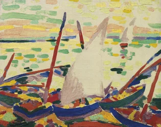 Barcos na praia de Collioure