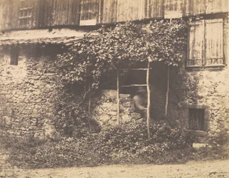 [Edifício Rústico com Homem sob Treliça], c. 1853.