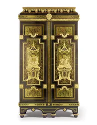 Gabinete Luís XIV &39;De l&39;Histoire d&39;Apollon&39;, c.1695-1700 (ormolu, ébano, latão, carapaça de tartaruga, chifre manchado de azul e estanho)