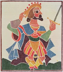 Epistemon, o tutor de Pantagruel, ilustração de uma edição limitada de "Pantagruel" de François Rabelais (1494-1553)