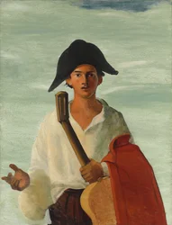 Arlequim segurando uma guitarra, c.1930 (óleo sobre tela)