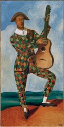 Arlequim com guitarra