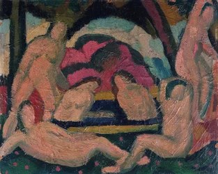 Banhistas nus (óleo sobre tela)