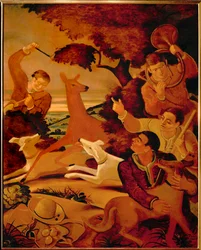 Staghunt, c.1935 (óleo sobre tela)