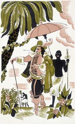 Pirata ilustrando os "Cinco Contos" do escritor francês Pierre Mac Orlan (1882 - 1970) editado em 1932 (gravura)