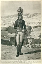 Retrato no pé do general Louis Charles Antoine Desaix durante a campanha do Egito em 1798