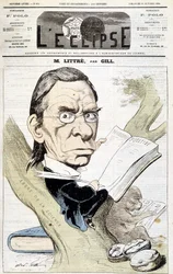 Retrato caricatural de Littré by Gill. Capa de "L