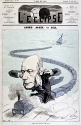 Desenho animado "sobre a demissão do Sr. Grévy" - por Gill, em "L