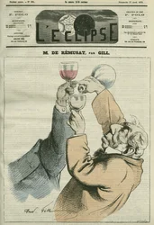 Cartoon de Charles de Remusat (1797-1875), filósofo e político francês. Capa em "L