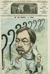 Desenho animado por François Cesaire de Mahy (1830-1906), médico francês, jornalista e político. Capa em "L