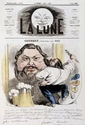 Desenho animado de Gustave Courbet - Ilustração de André Gill (1840-1885) em "La Lune" de 06/09/1867