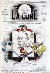 Desenho animado por Johann Strauss Jr. (1825-1899) em "A Lua", 6 de janeiro