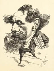 Desenho de Charles Dickens cruzando o canal da Inglaterra, 1868