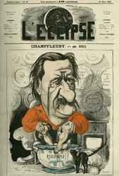 Champfleury, Jules Husson dit (1821-1889), crítico e romancista francês. Capa em "L