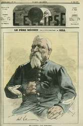 Padre Mechin, geolier chefe da prisão de Sainte-Pelagie, em Paris. Capa em "L