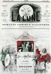 Já viu a lua? No teatro da lua em Paris. Cartoon by Gill, em "La Lune", 13 de Janeiro