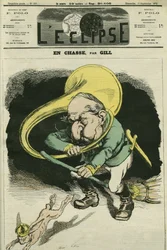 Na caça, Louis-Napoleon Bonaparte (1808-1873), Presidente da República em 1848 e Imperador da França de 1852 a 1871. Capa em "L