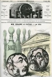 Jules Louis Joseph Brame (1808-1878), político francês e Louis Emile Javal (1839-1907), homem político francês. Capa em "L