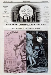 La Bourse: ascensão e diminuição - por Gill, em "La Lune" de 16/09/1866
