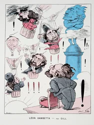 Leon Gambetta, do Histoire de la Troisieme Republique, Vol. I, História Política, pub.1933 (cor litho)