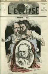 Os povos, com Clément Duvernois (1836-1879), Pierre-Joseph Proudhon (1809-1865) e Jules Vallès (1832-1885), escritores e políticos. Capa em «L
