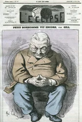 O homenzinho ainda vive, desenho animado por Adolphe Thiers (1797-1877), estadista francês. Capa em "L