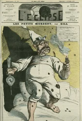 Os pequenos mordem, caricatura de Guilherme I (1797-1888), Rei da Prússia e Imperador da Alemanha. Capa em "L