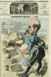 Louis-Jules Trochu (1815-1896), general francês e político. Capa em "L