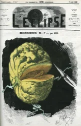 Sr. X... uma ilustração de um melão de Gill em reacção à censura. Capa em "L