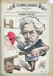 Retrato de Armand Felix Maris Jobbe-Duval Jobbe Duval (1821-1889), pintor e político francês. Desenho animado de Gill, Paris.