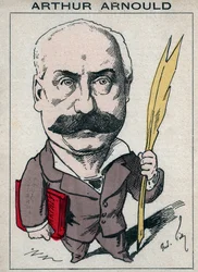 Retrato de Arthur Arnould (1833-1895), jornalista e político francês, participou activamente na Comuna de Paris - Cartoon de André Gill em "Les Hommes d