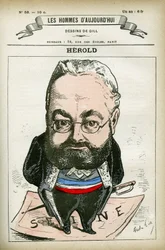 Retrato de Ferdinand Herold (1828-1882), político francês. Caricatura de Gill, Paris.