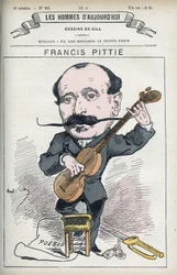 Retrato de Francis Pittie, poeta francês. Caricatura de Gill, Paris.
