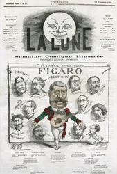 Retrato dos jornalistas do "Figaro Quotidien". Cartoon de Gill, em "A Lua", 18 de novembro