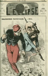 Sapatos nacionais, Otto von Bismarck (1815-1898) troca as suas botas pelos socos do Mosela. Capa de «L