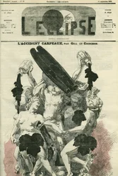 O acidente de Carpeaux, ilustração de "La Danse" de Jean-Baptiste (Jean Baptiste) Carpeaux, uma escultura para a Ópera Garnier que foi fortemente criticada até ao ponto de lhe ter sido atirada uma garrafa de tinta. Capa em "L