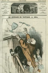 O Tormento do Tantalus, caricatura de Adolphe Thiers (1798-1874), estadista francês. Capa em "L
