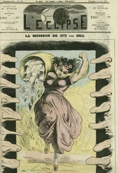 A colheita de 1872, em referência aos 5 bilhões de francos que a França teve que pagar à Prússia. Capa em "L