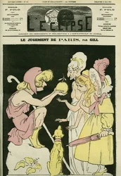 O julgamento de Paris, que escolhe a República para o Império e a Monarquia. Capa em "L