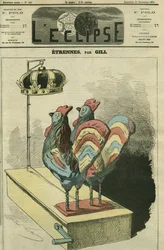 Os dois galos são coroados. Capa de "L