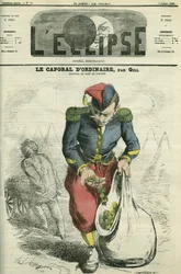 O cabo habitual, um soldado a cultivar um jardim no acampamento de Chalons. Capa em "L