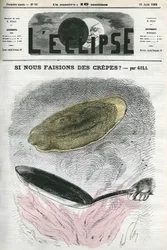 Porque não fazemos crepes? ilustração de Gill, em reacção à censura. Capa em "L