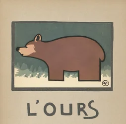 Ilustração infantil de um urso de L