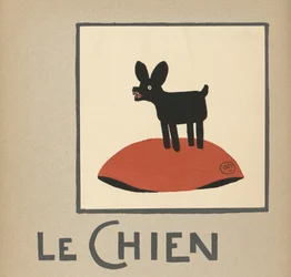 «Le Chien» - ilustração infantil de um cão preto