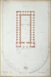 Plano do Templo de Salomão em Jerusalém, meados do século XIX (tinta e wc no papel)