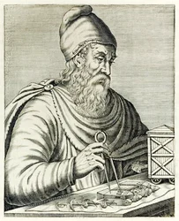 Arquimedes de Siracusa, de «True Portraits» de André Thévet, publicado em 1594