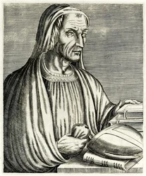 Gregory of Tours from True Portraits de André Thévet publicado em 1594