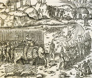 O reino de Sofala, casa das minas de ouro de Moçambique, gravura da Cosmologia Universal, de Andre Thevet (1504-1592), Paris