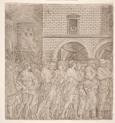 Os Triunfos de César : Os Senadores, c.1495 (gravura)